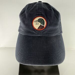 Duck Head Patch Hat Cap Strap Back Blue White Script Mallard 1865 Circle Logo